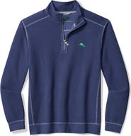Tommy Bahama Montego Bay Textured Cotton & Lyocell Half Zip Pullover