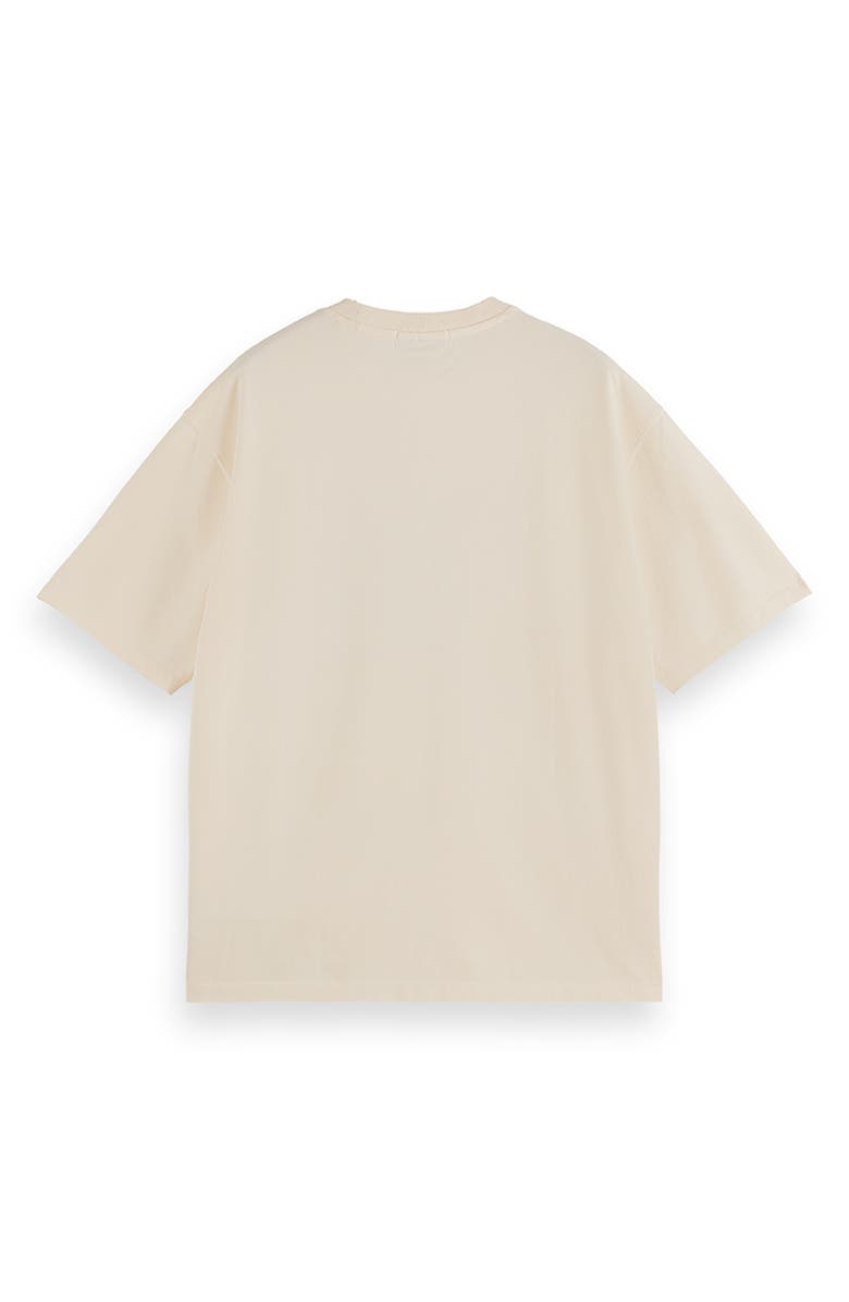 Scotch & Soda Cross-Stitched Artwork Cotton T-Shirt, Alternate, color, Eggnog