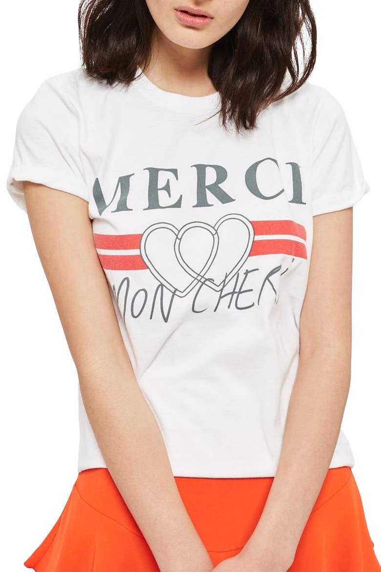 Merci Mon Cheri Tee, Main, color, BLACK MULTI
