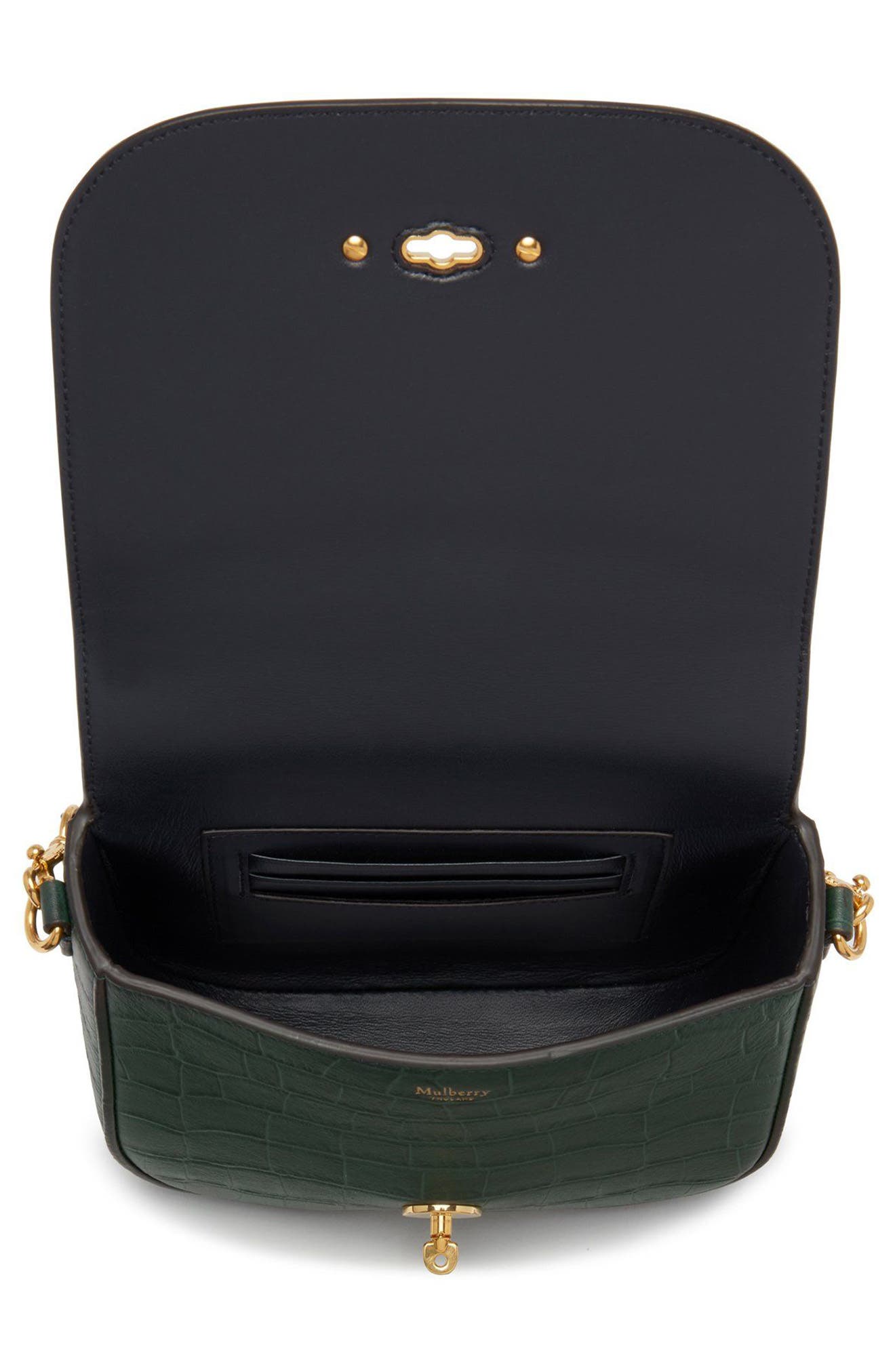 Mulberry Small Darley Croc Embossed Leather Crossbody Bag, Alternate, color, 