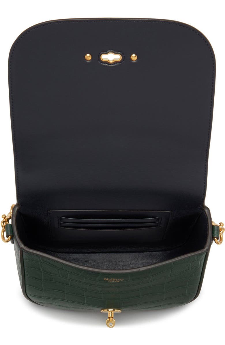 Mulberry Small Darley Croc Embossed Leather Crossbody Bag, Alternate, color,