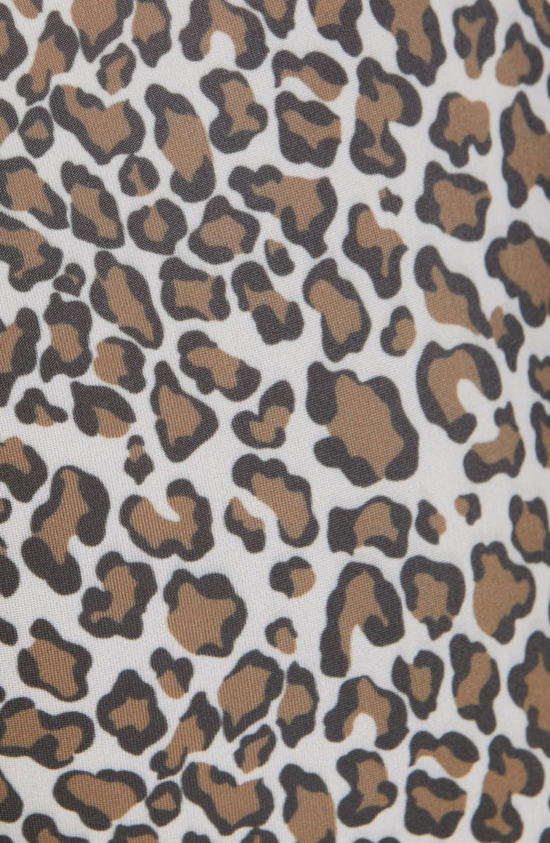 Palm Angels Leopard Logo Crop Leggings, Alternate, color, Brown White