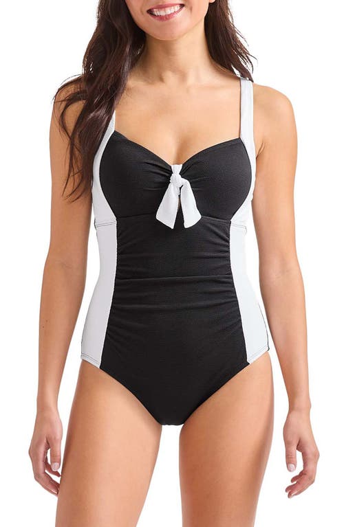 Tommy Bahama Island Cays Colorblock One-piece Swimsuit In White