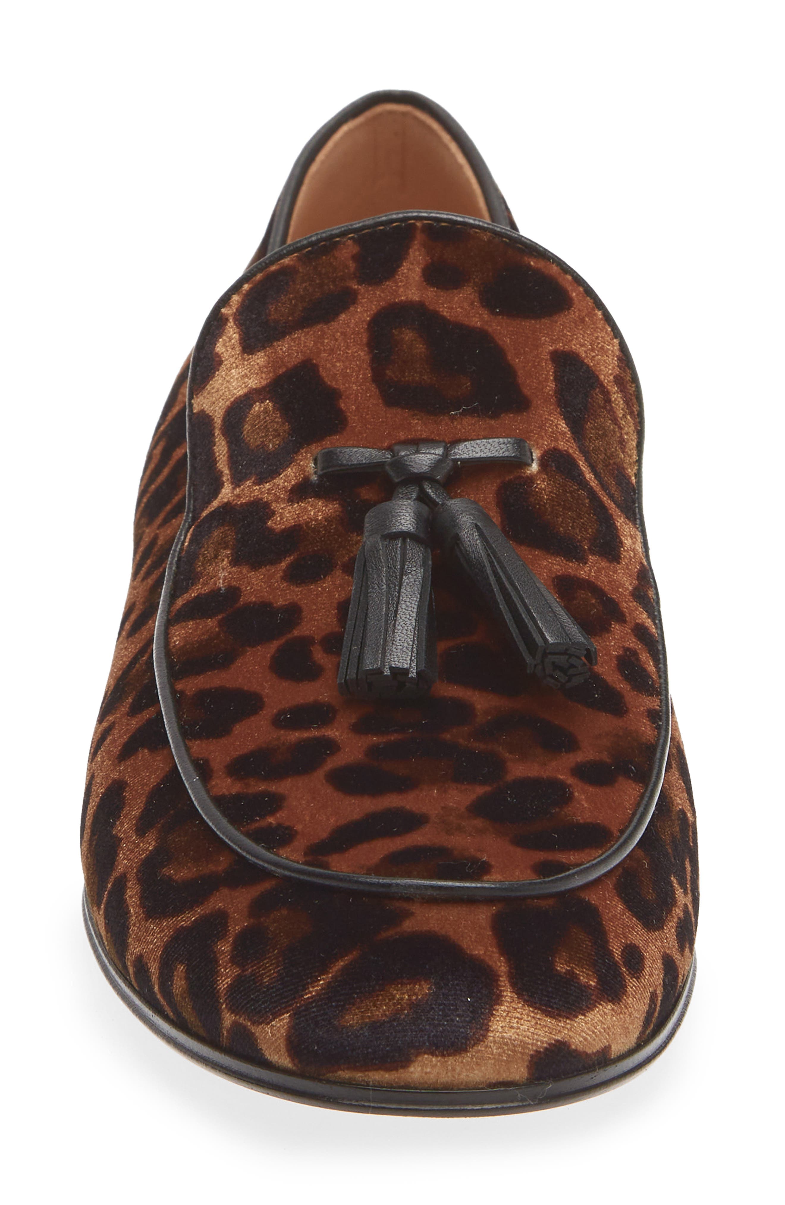 Tassel Loafer, Alternate, color, LEOPARD PRINT BLACK