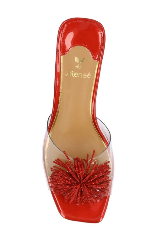 J. Reneé Ozara Slide Sandal In Clear/red