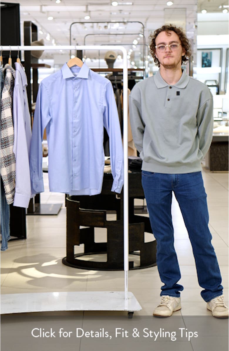 Contemporary Fit Houndstooth Twill Dress Shirt, sales video thumbnail