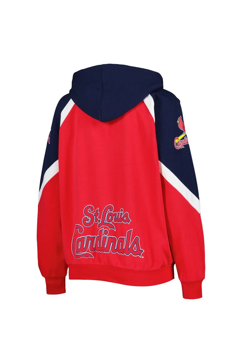 Women's Starter Red/Navy St. Louis Cardinals Hail Mary Full-Zip Hoodie, Alternate, color, Red