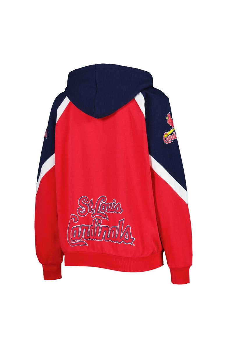 STARTER Women's Starter Red/Navy St. Louis Cardinals Hail Mary Full-Zip Hoodie, Alternate, color, Red
