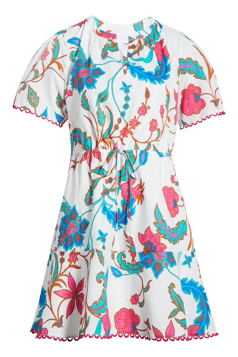 Izzie Floral Bouse Shift Minidress, Alternate, color, WHITE-FUCHSIA