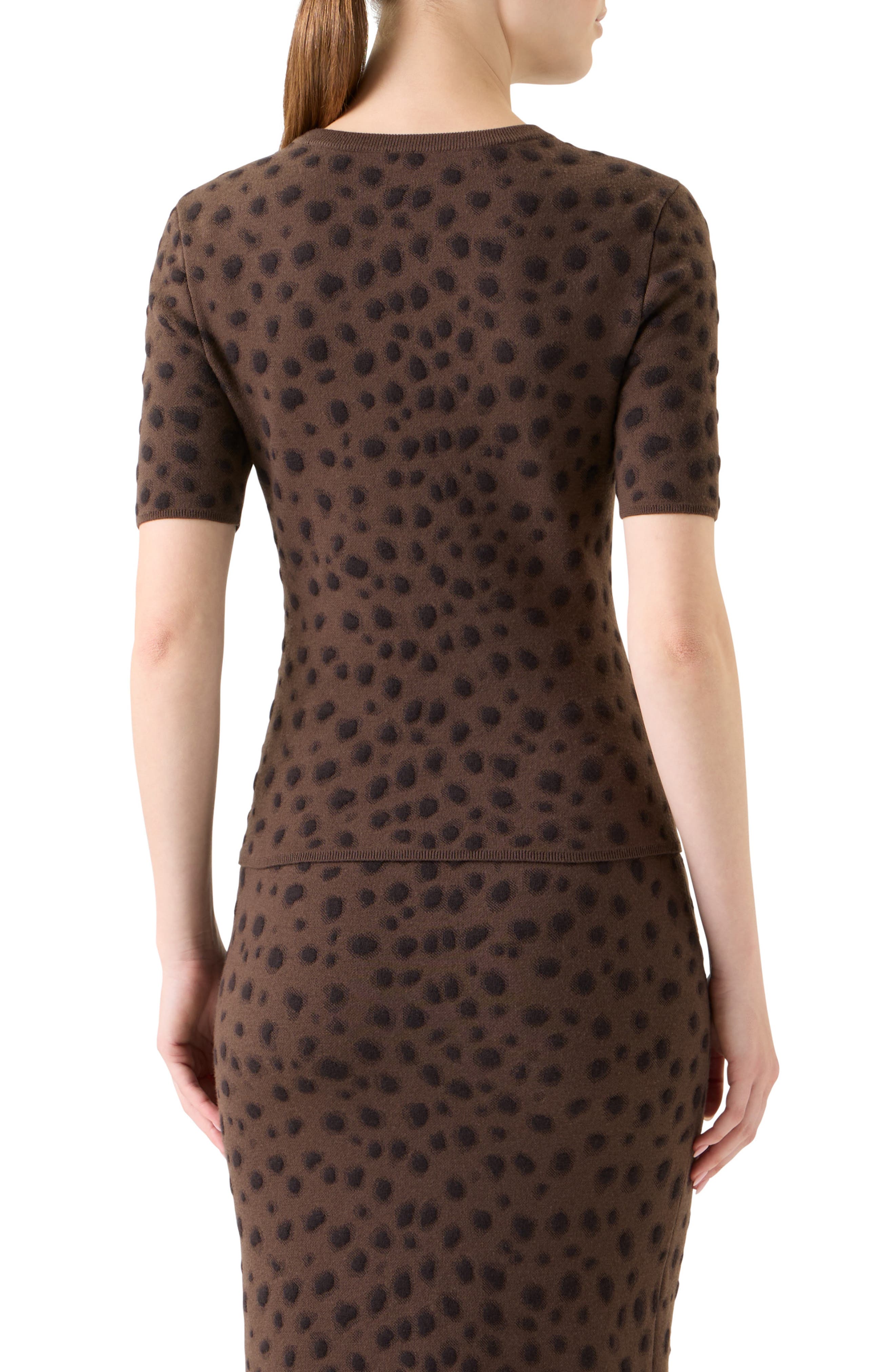 Leopard Stretch Wool Sweater - image 2