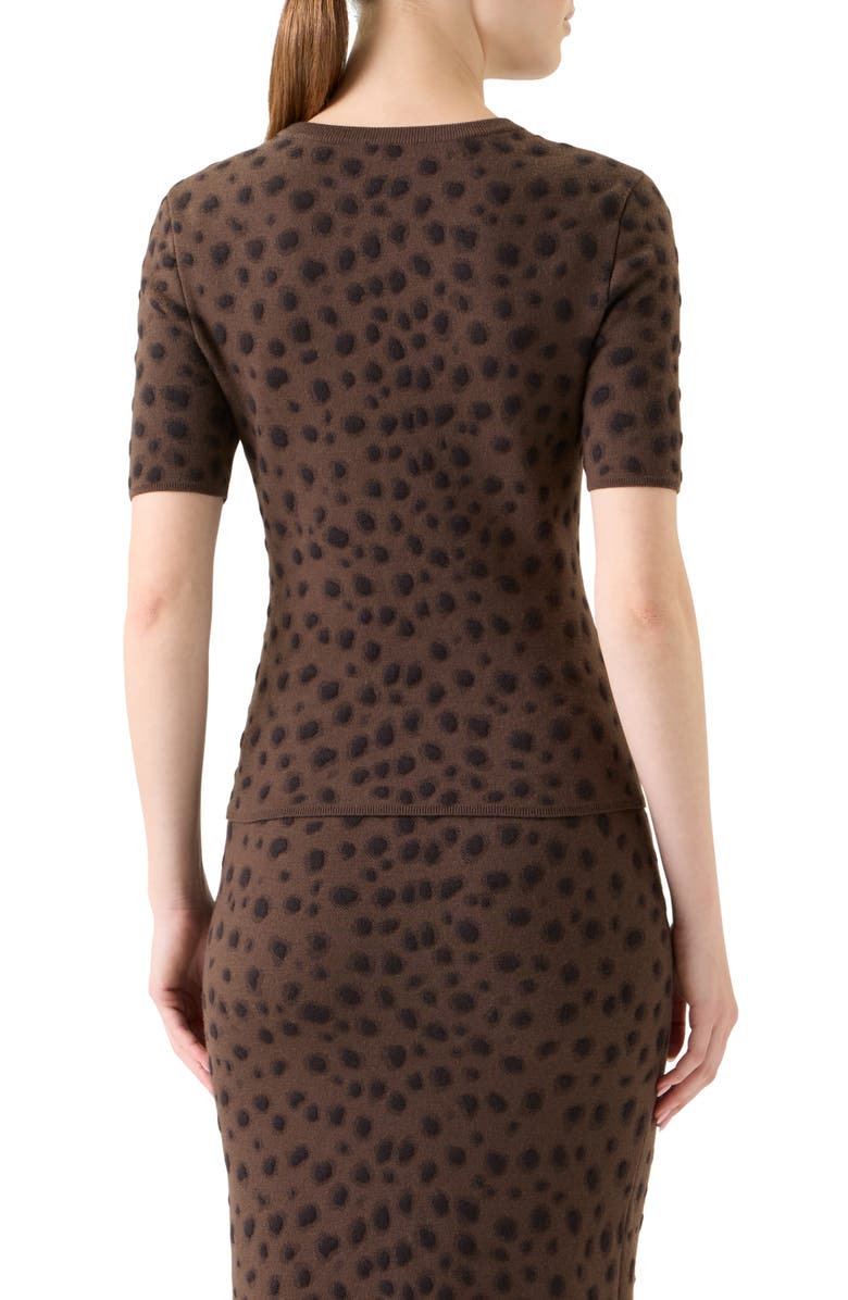 Akris punto Leopard Stretch Wool Sweater, Alternate, color, Hazel-Bark