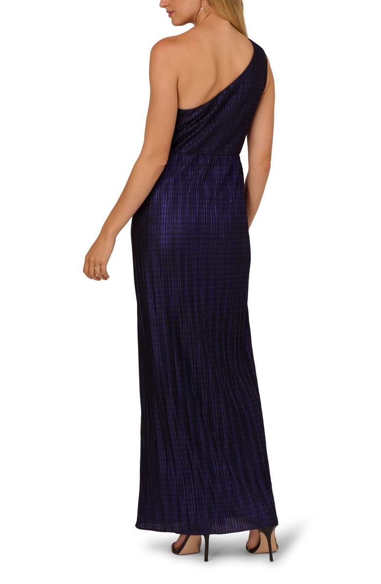 Adrianna Papell One-Shoulder Evening Gown, Alternate, color, Black/ Amethyst