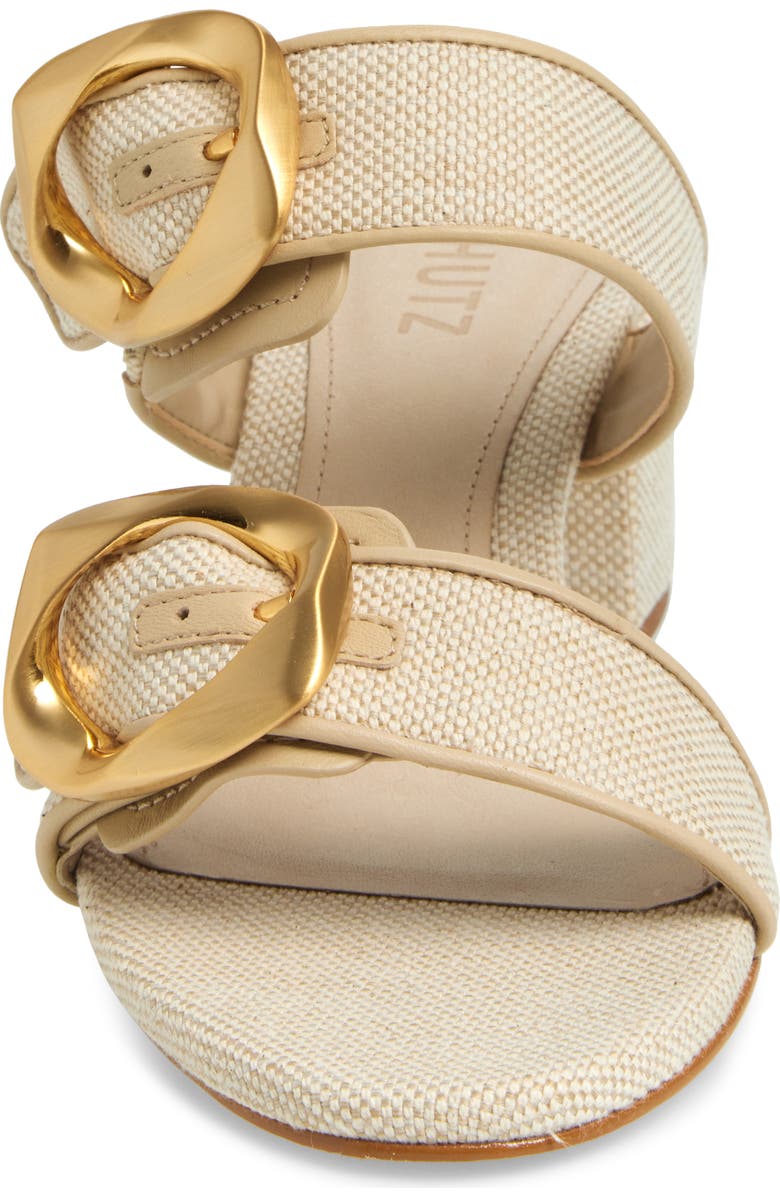Schutz Olga Buckle Block Heel Sandal, Alternate, color, Oyster