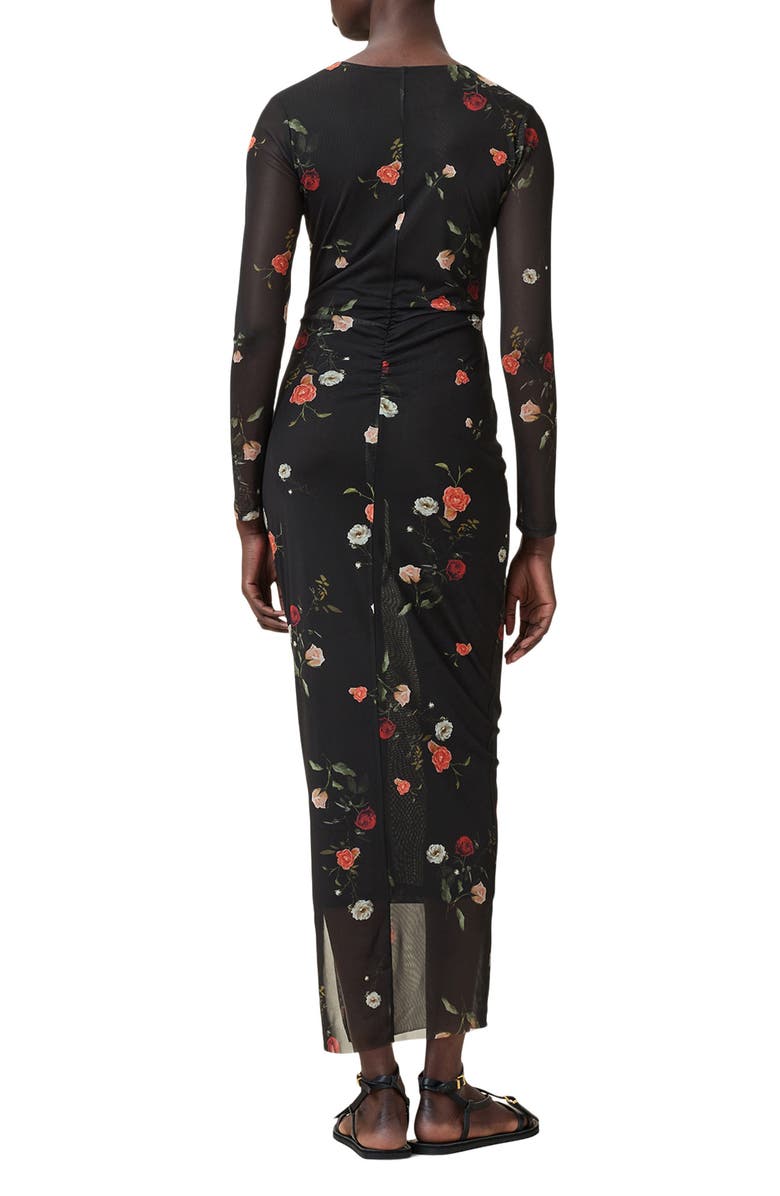 AllSaints Kathy Long Sleeve Mesh Dress, Alternate, color,