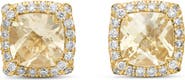 David Yurman Petite Chatelaine® Pavé Bezel Stud Earrings in 18k Gold
