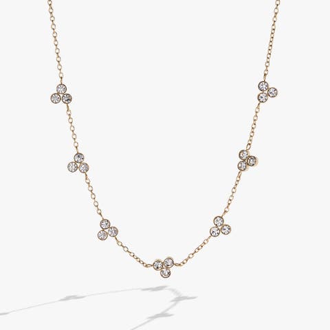 Triple Stone Stationed Necklace