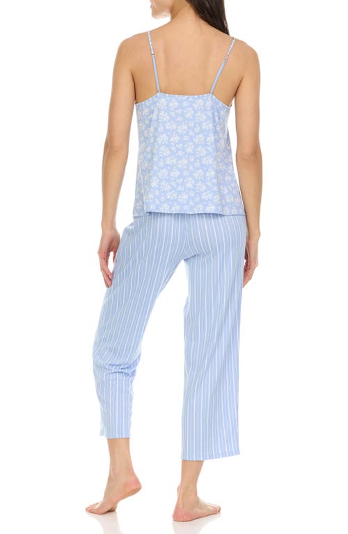 Flora By Flora Nikrooz Amari Camisole, Shorts & Pants 3-piece Pajamas In Blue