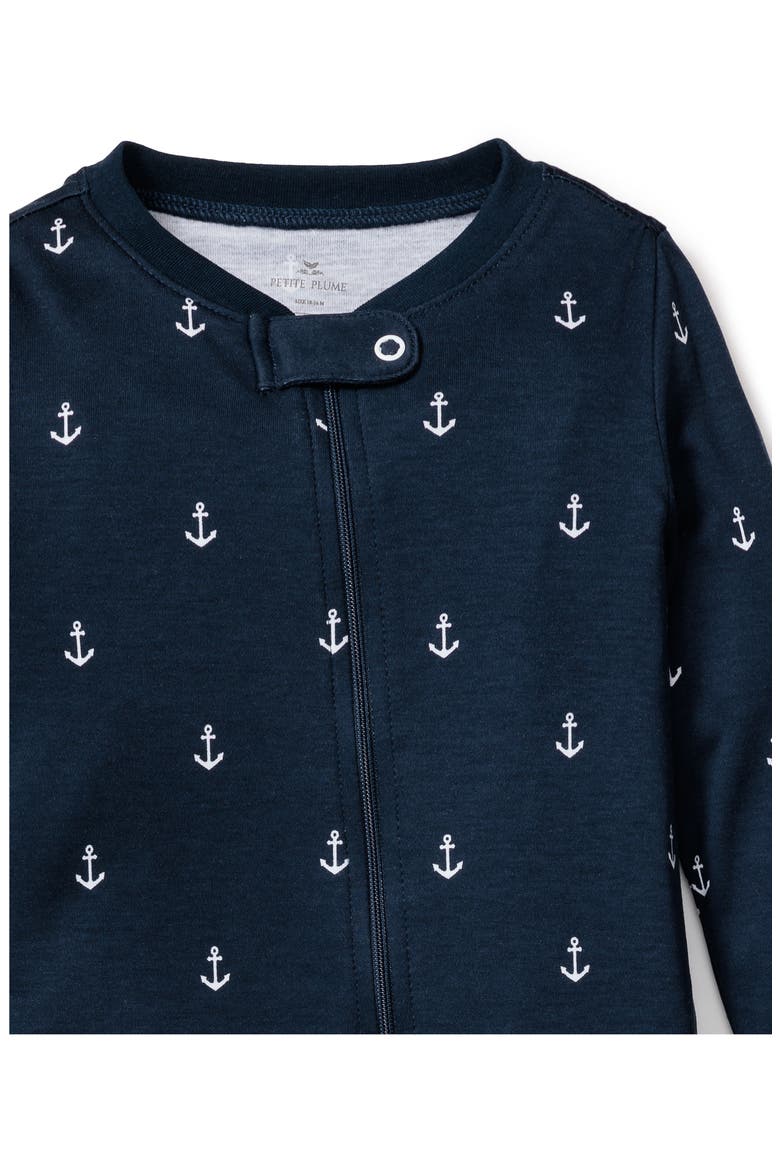 Portsmouth Anchors Pima Cotton Footie, Alternate, color, NAVY