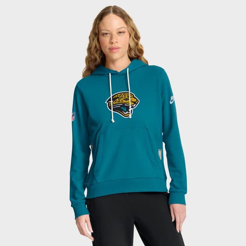 Nike Teal Jacksonville Jaguars Sideline Standard Issue Throwback Dri-fit Hoodie In Blue