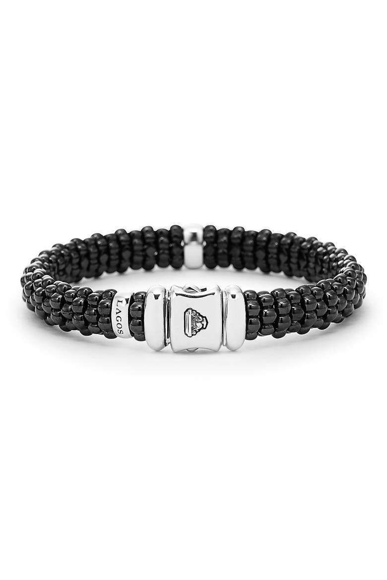 Black Caviar Bracelet, Alternate, color, BLACK/ SILVER