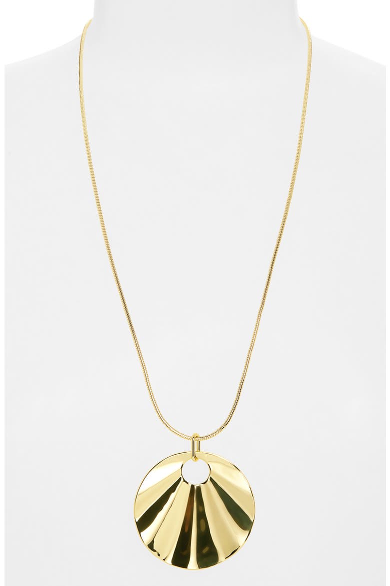 Statement Disc Pendant Necklace, Alternate, color, GOLD