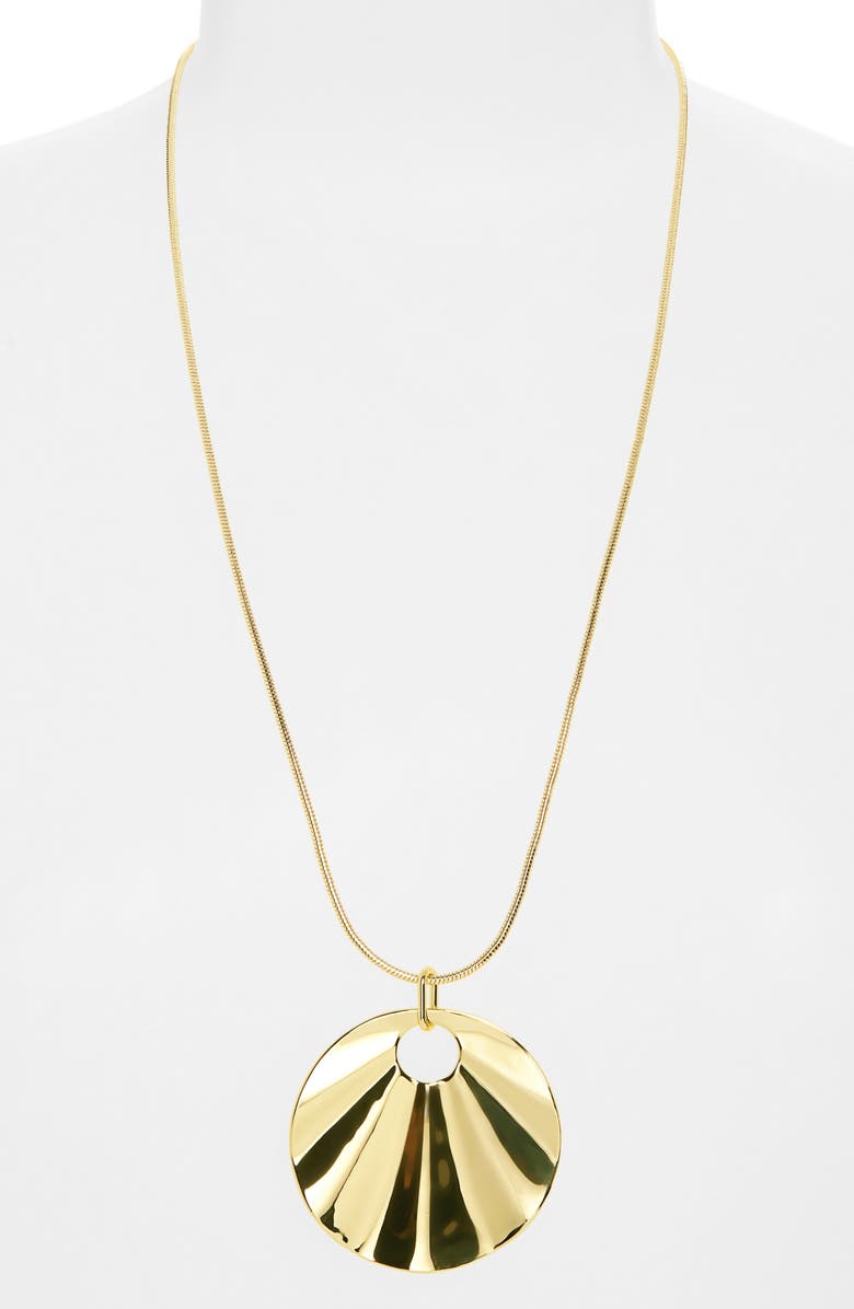 ARGENTO VIVO Statement Disc Pendant Necklace, Alternate, color, Gold