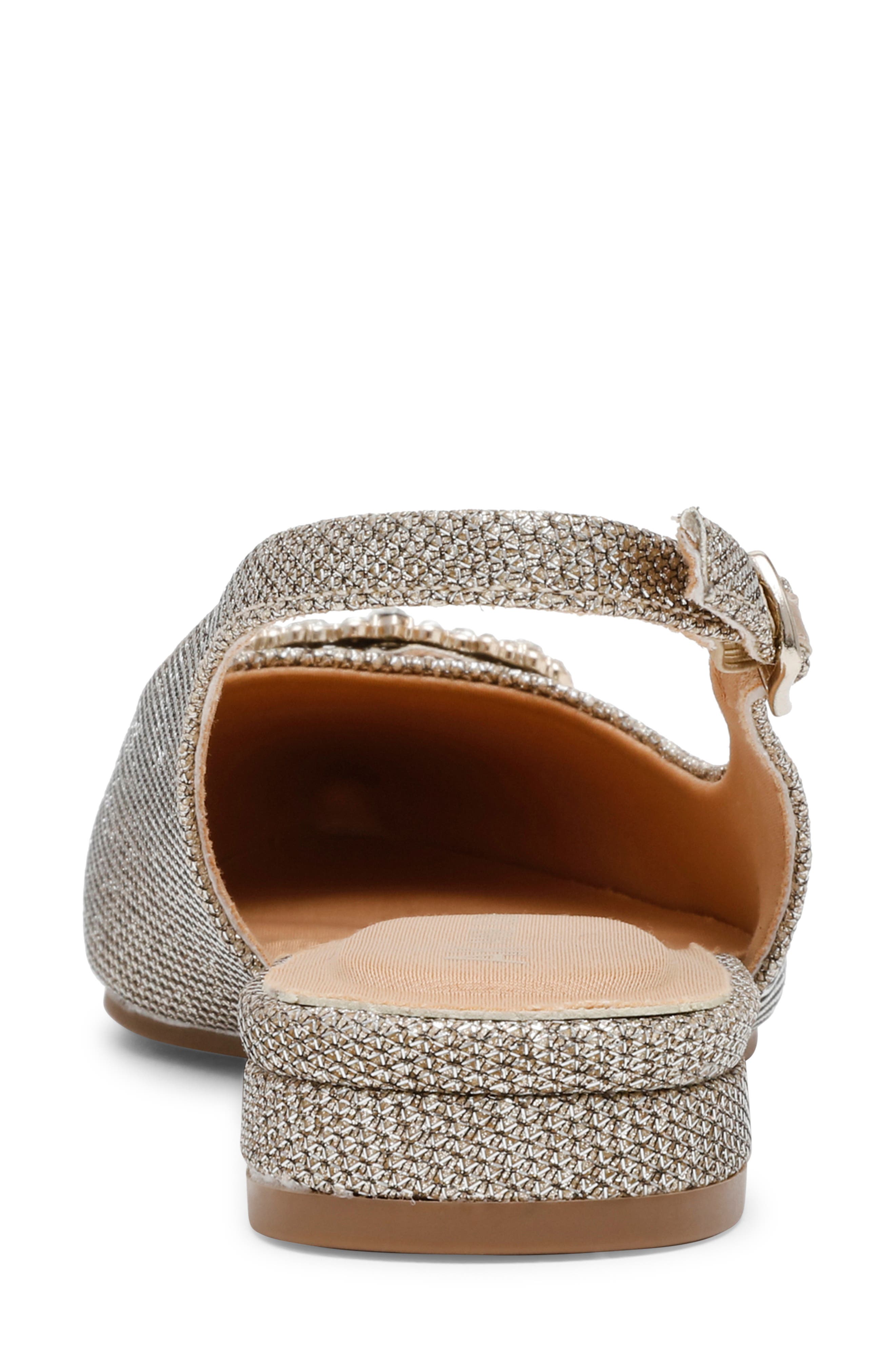 Anne Klein Kith Slingback Flat, Alternate, color, Platinum
