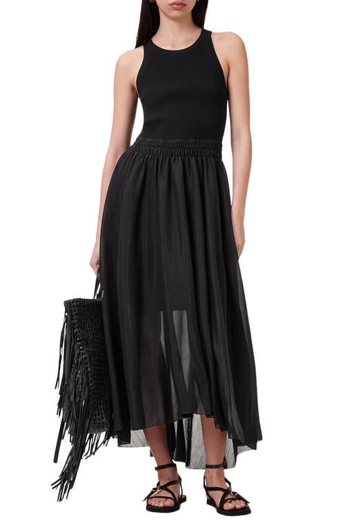 Shop Allsaints Zenia Sleeveless Asymmetric Hem Dress In Black