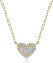 Lafonn Simulated Opal & Simulated Diamond Heart Pendant Necklace