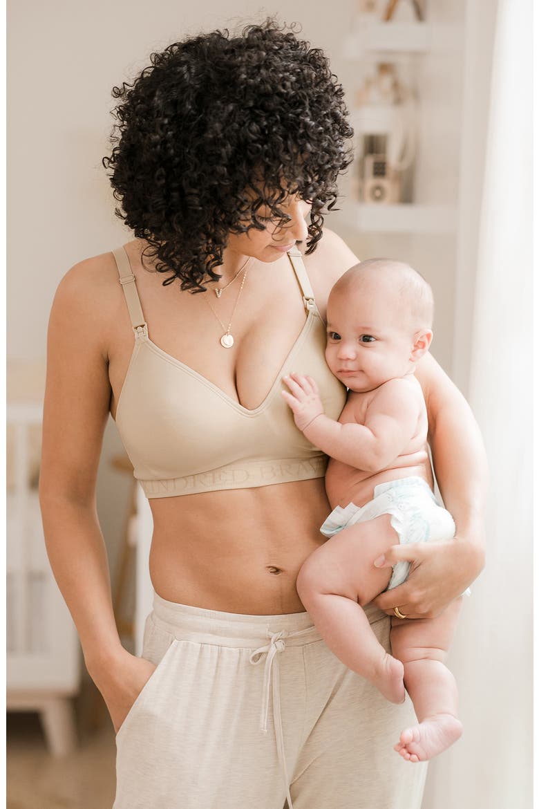Busty Sublime Contour Maternity & Nursing Bra - Sizing Available from E-I Cup, Alternate, color, BEIGE