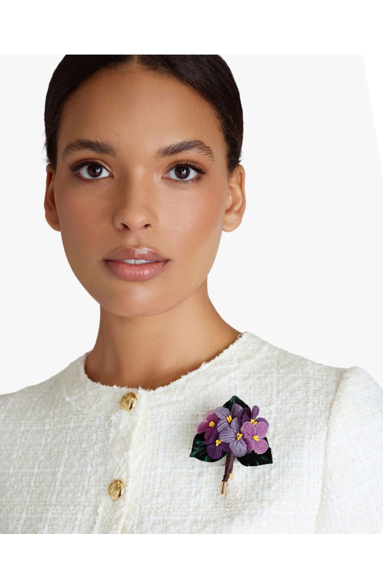 Helena Simon The Violet Cluster Floral Brooch, Alternate, color, Purple