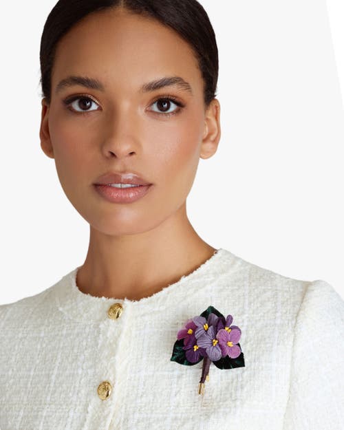 Helena Simon The Violet Cluster Floral Brooch In Purple