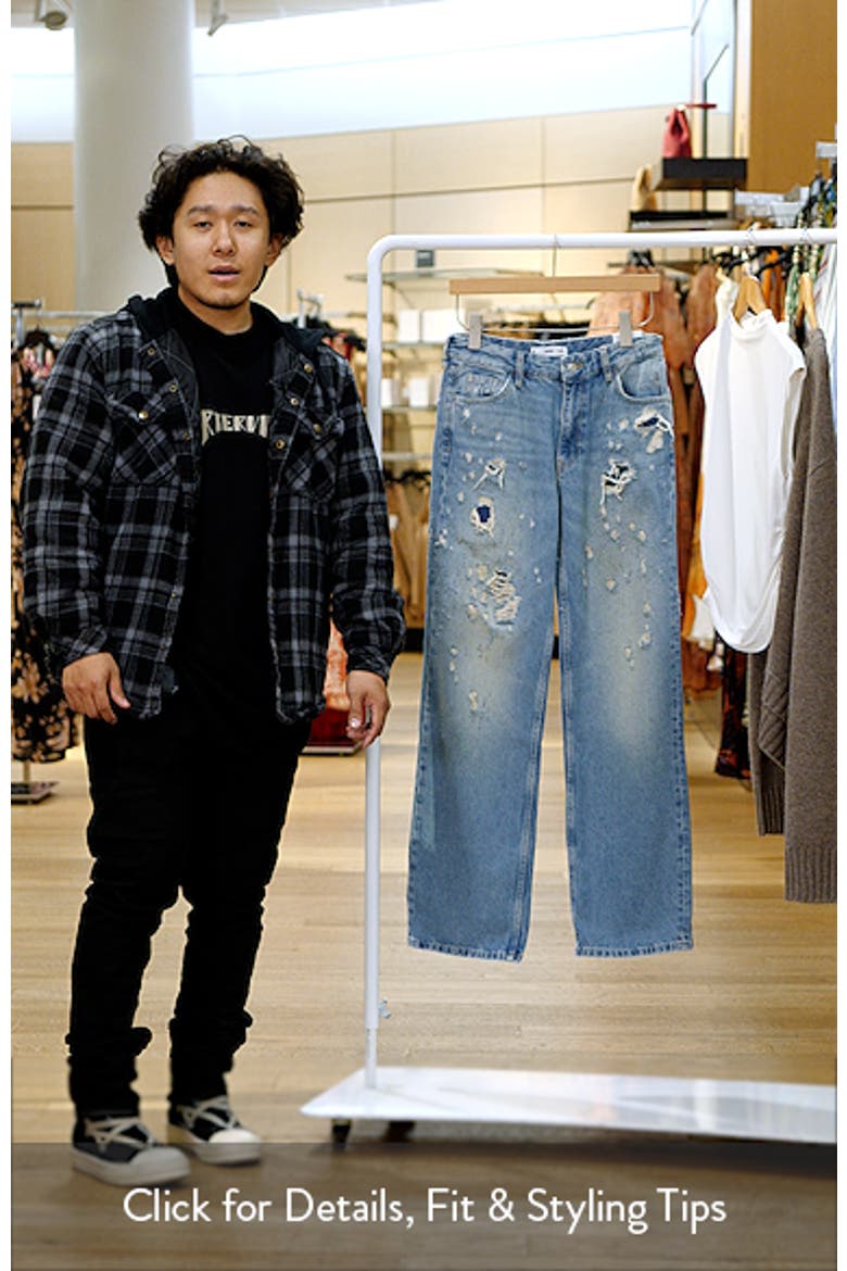 Ripped Straight Leg Jeans video