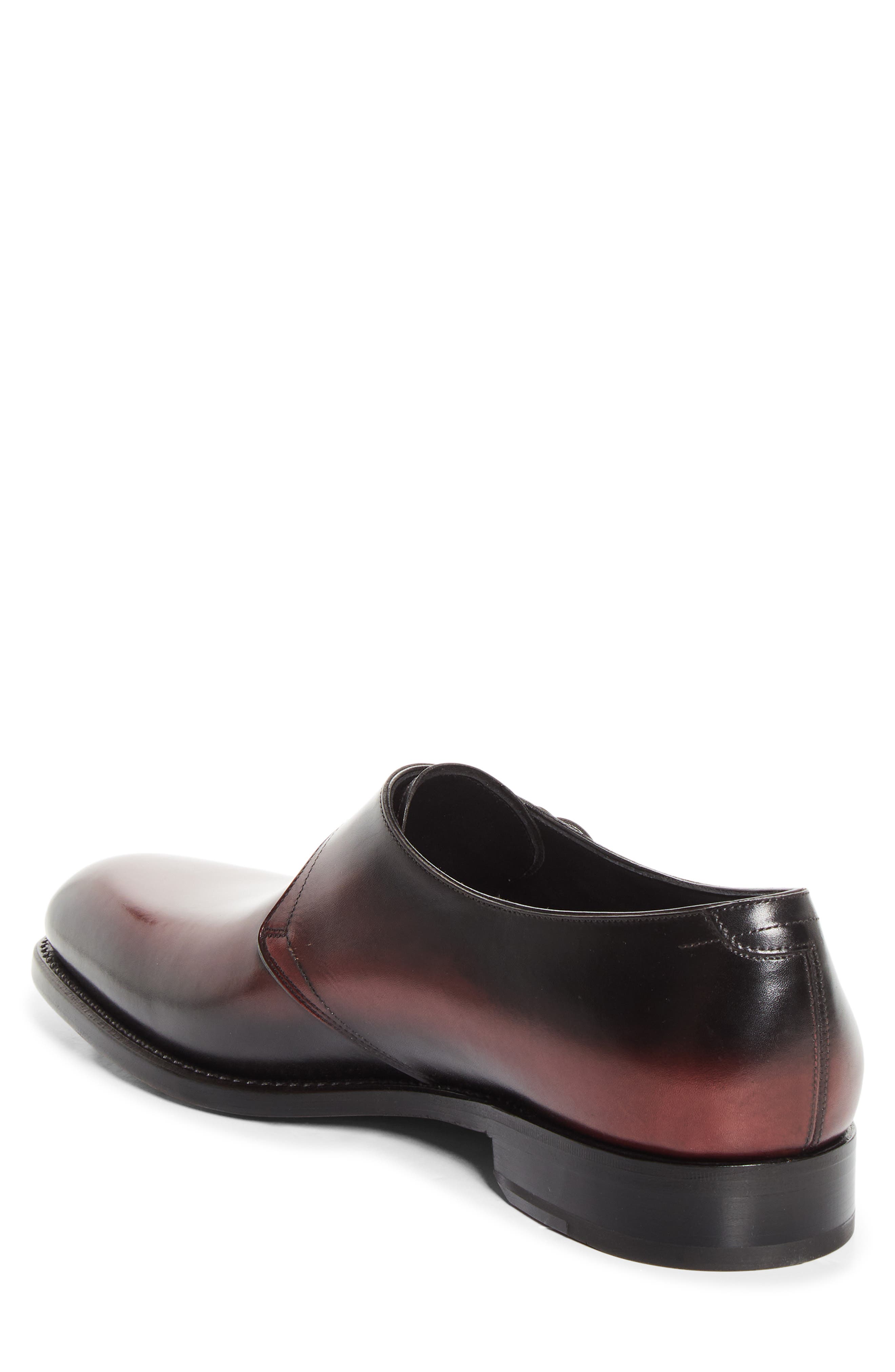 FERRAGAMO Sullivan Single Monk Strap Oxford, Alternate, color, Cordovan/ Nero
