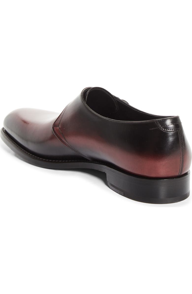 FERRAGAMO Sullivan Single Monk Strap Oxford, Alternate, color, Cordovan/ Nero