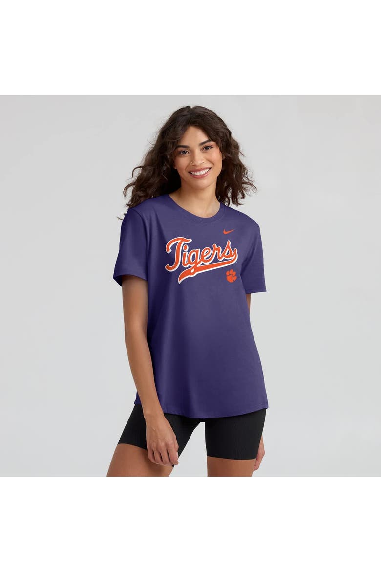 Women's Nike Purple Clemson Tigers Local Script T-Shirt, Alternate, color, Purple