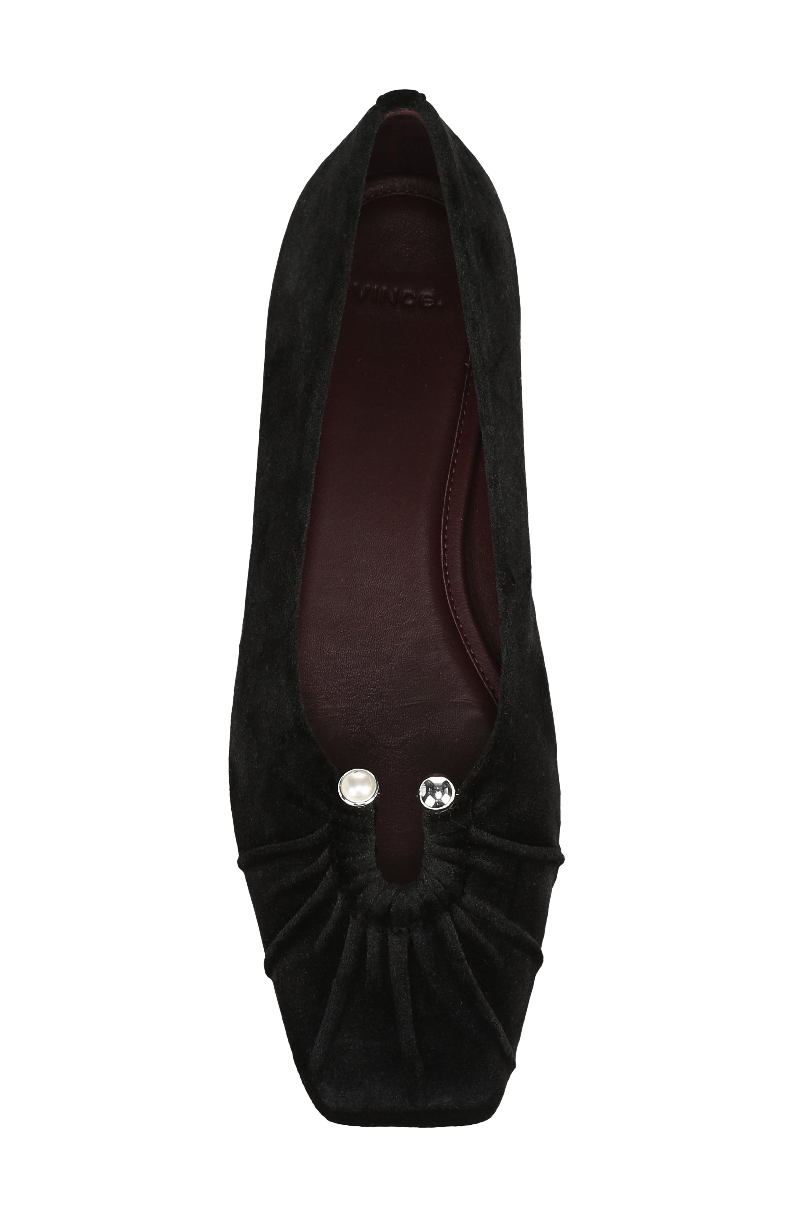 Dany Leather Flat, Alternate, color, BLACK