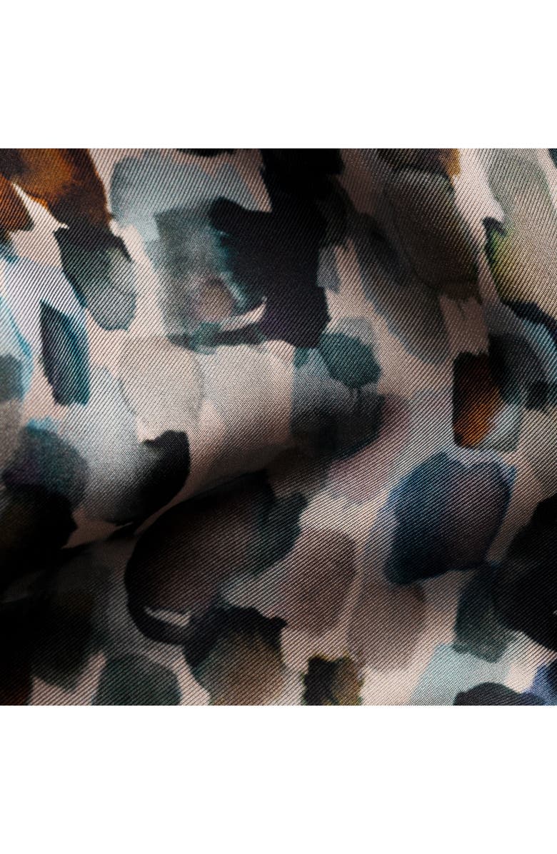 Eton Slim Fit Geometric Print Silk Dress Shirt, Alternate, color, Light Beige