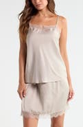 Nordstrom Scalloped Lace Trim Square Neck Satin Camisole