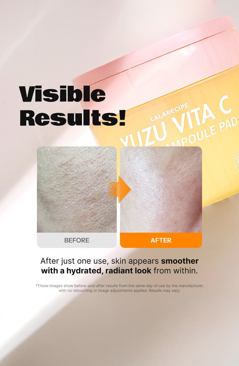 LALA Recipe Yuzu Vita C Ampoule Soft Jelly Touch Pads - 80 pads, Alternate, color, Yellow