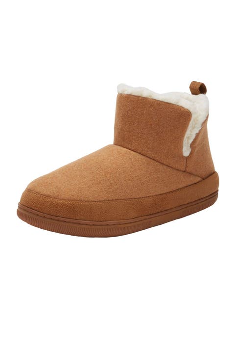 Fleece Lined Comfort Slipper Boot (Extra Wide)