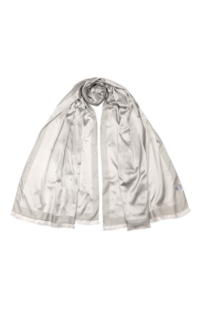 Elizabetta Fortuna - Silk Scarf/Shawl for Women, Alternate, color, Silver Pearl