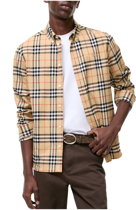 Relaxed Fit Check Cotton Shirt