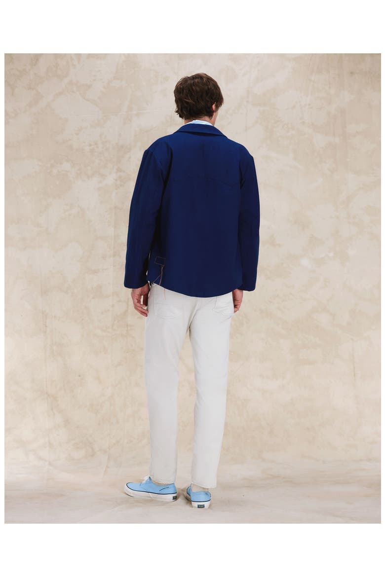 Perno Double-Breasted Slub Cotton Jacket, Alternate, color, INDACO
