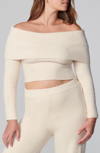 Florence By Mills Off The Shoulder Long Sleeve Sweater In Neutral