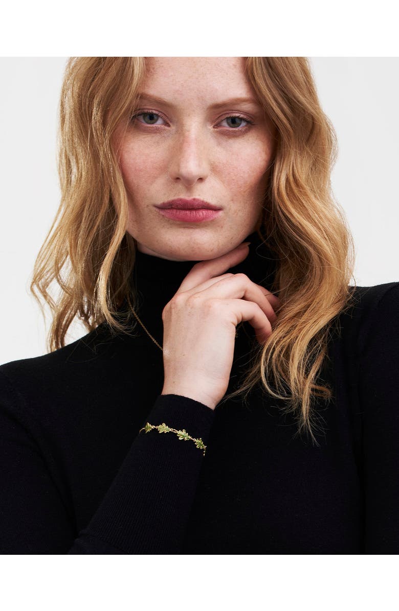 Fable England Oak Leaf Gold Bracelet, Alternate, color, Gold