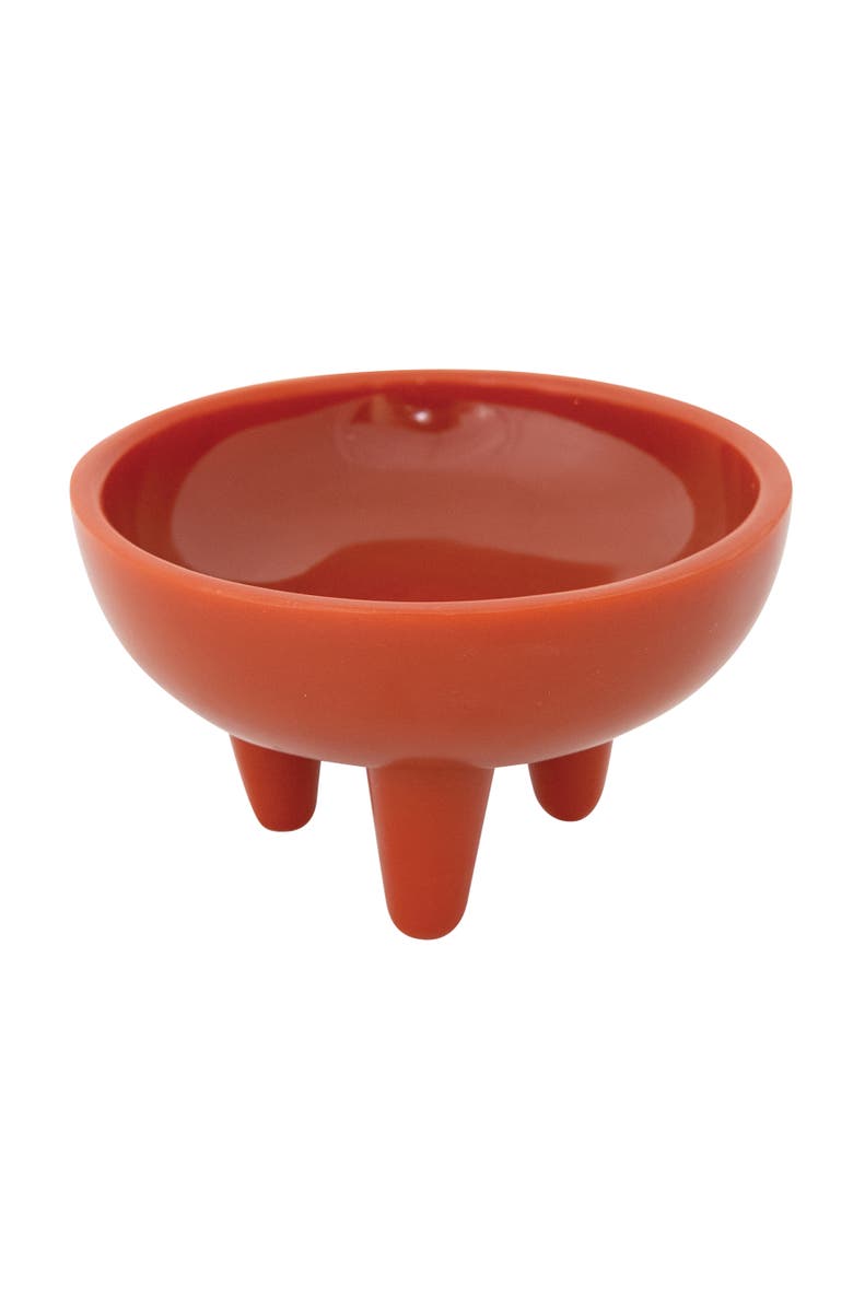 Storied Home Round Resin Footed Bowl, Main, color, Red