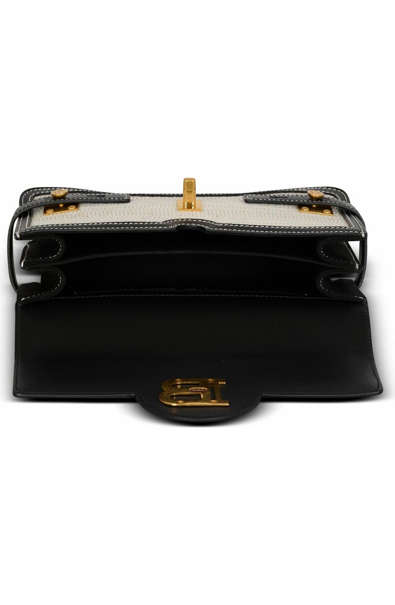 Balmain Raffia B-Buzz Shoulder 24 Bag, Alternate, color,