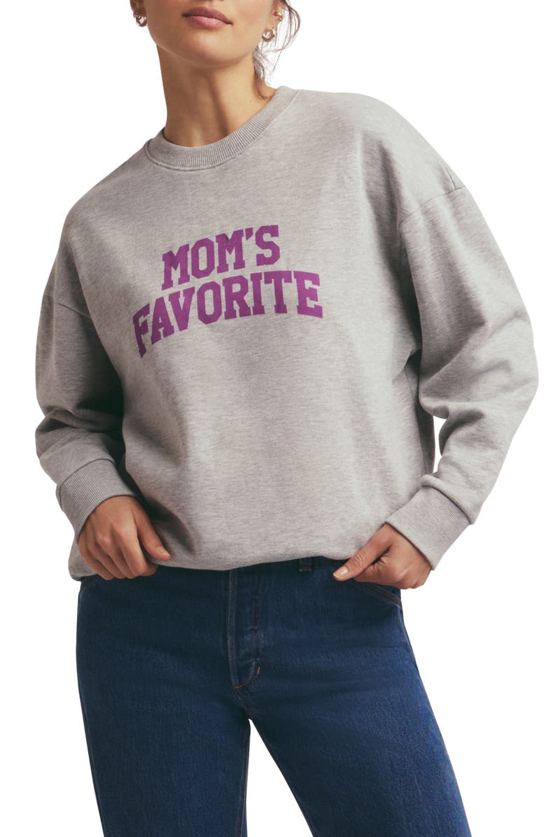 Favorite Daughter Mom's Favorite Cotton Graphic Sweatshirt, Main, color, Heather Grey