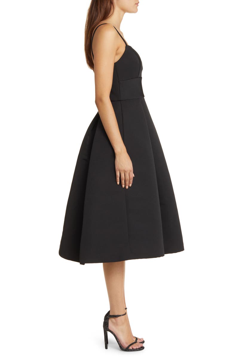 Amsale Faille Cocktail Midi Dress, Alternate, color, 